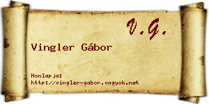 Vingler Gábor névjegykártya